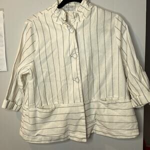 Terra by SJ Apparel SIZE XL Lightweight Linen 3/4-Sleeve Jacket w Pockets